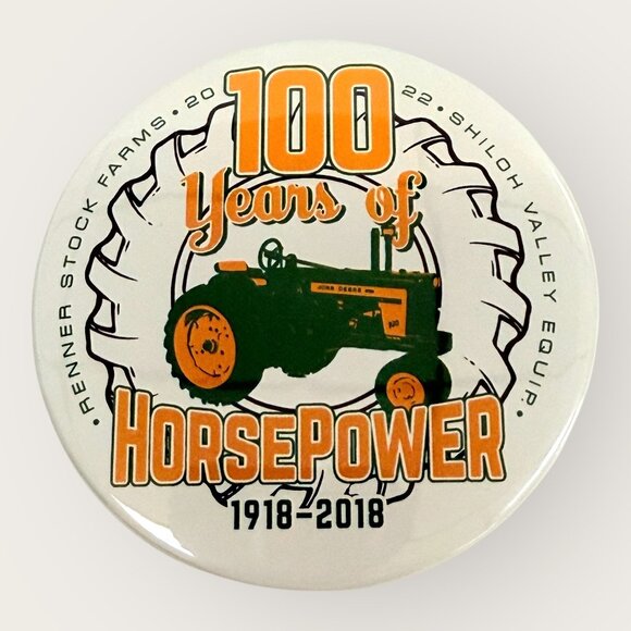 100 Years Of Horsepower Tractor Button Pin Renner Stock Farms - Picture 1 of 2
